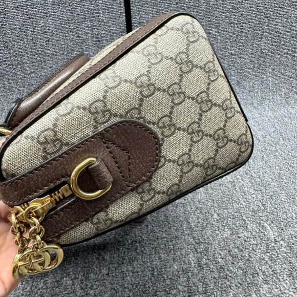 GUCCI Ophidia Boston Brown Canvas Satchel ccofb999-102525 - Picture 7 of 16